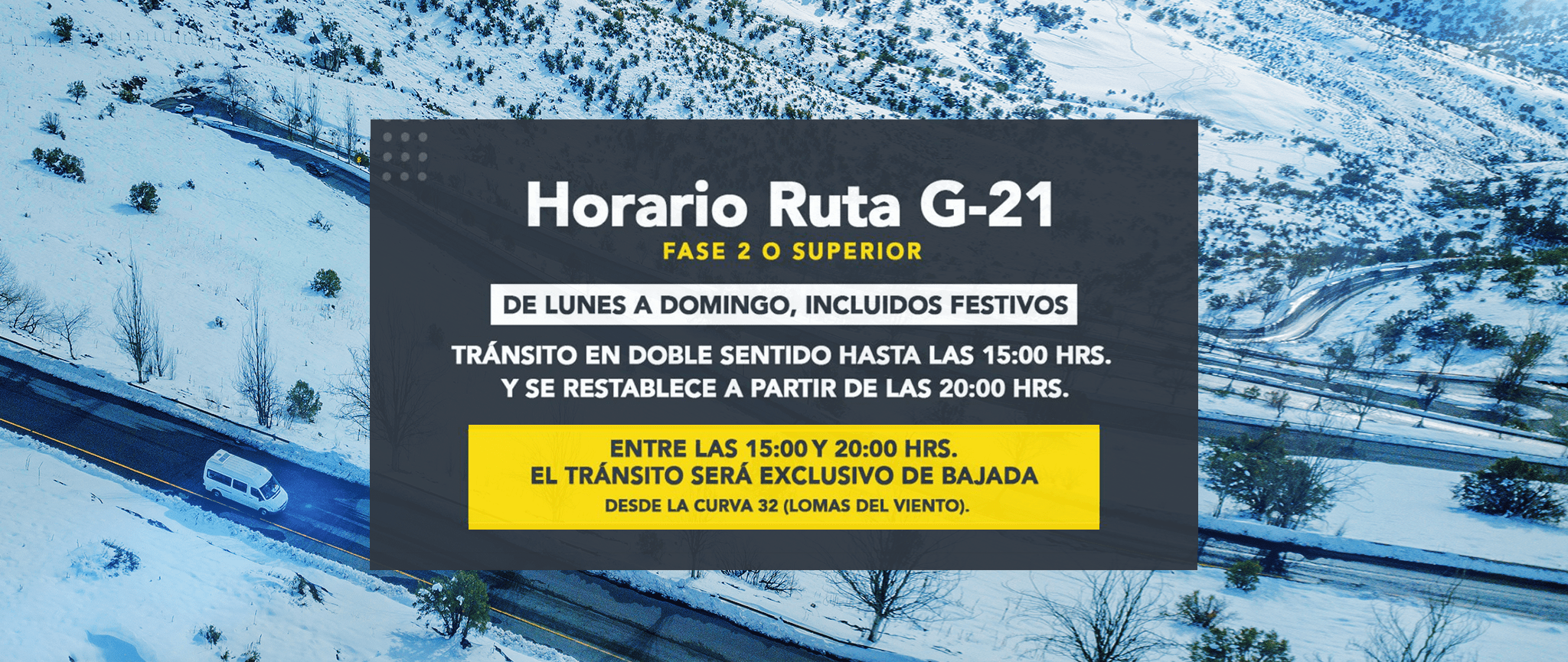 Nuevo Horario En El Camino A Farellones Lo Barnechea